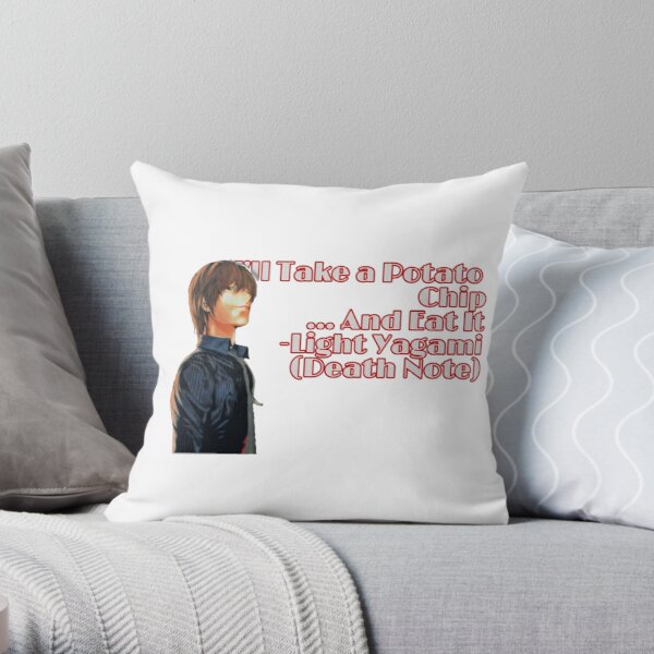 I'll Take a Potato Chip ...And Eat It {Death Note} Throw Pillow RB1908 product Offical Death Note Merch